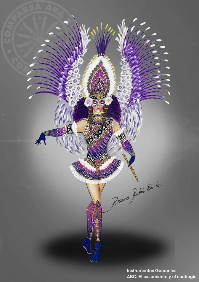Diseño original del traje Instrumentos Guaraníes